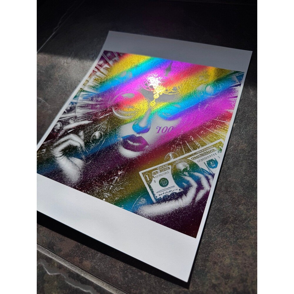 “Sight Beyond Cents” Rainbow Foil Third Eye Money Queen Print